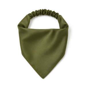 Olive Elastic Silk Bandana