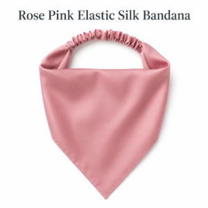 Rose Pink Elastic Silk Bandana