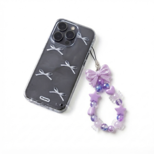 Amethyst Bow & Star Beaded Phone Charm