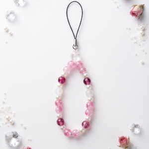 Blush Blossom Beaded Phone Charm