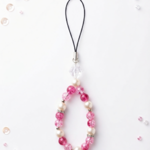 Rose Quartz Sparkle Beaded Phone Charm
