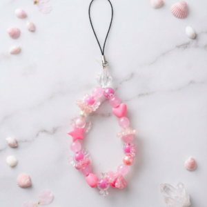 Pink Shell & Star Beaded Phone Charm