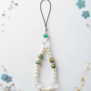 Azure Tide Pearl & Prism Beaded Phone Charm