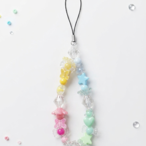 Pastel Butterfly & Star Beaded Phone Charm