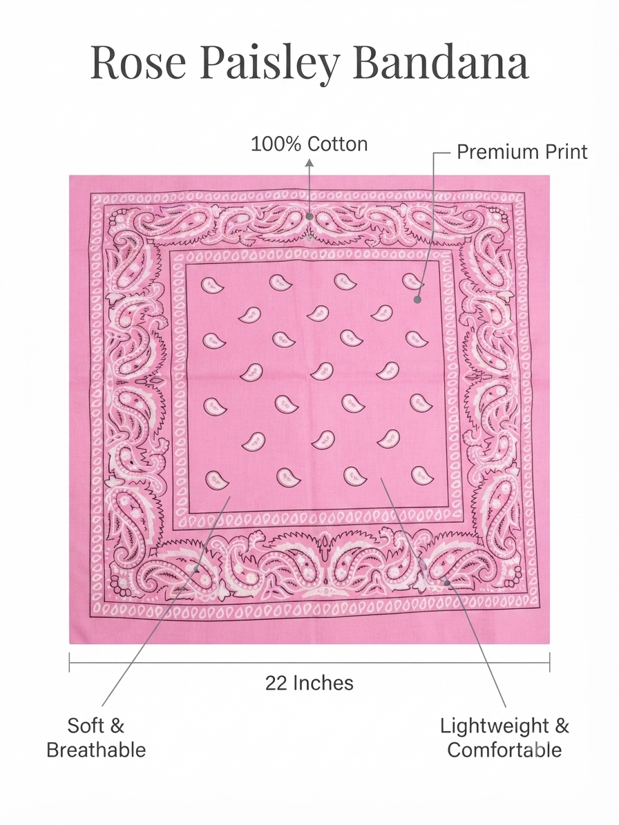 Rose Paisley Bandana - Image 2