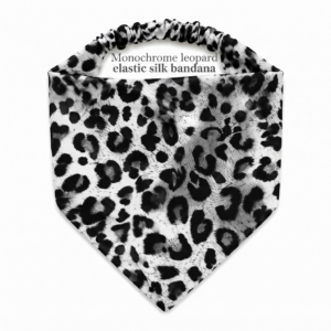 Monochrome Leopard Elastic Silk Bandana