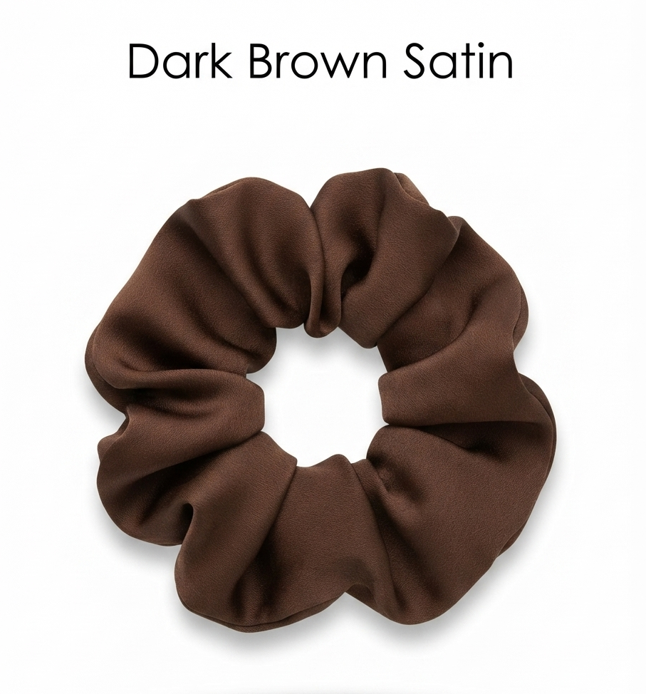 Dark Brown Chiffon Scrunchie