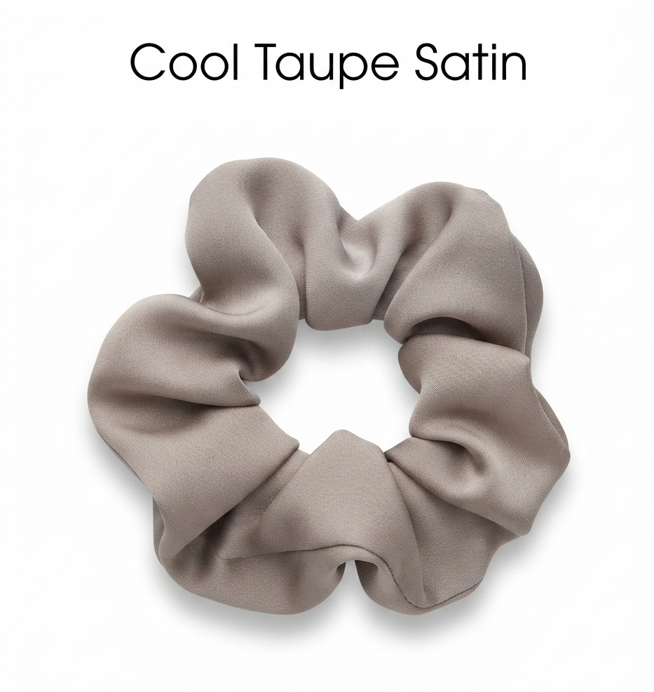 Cool Taupe Chiffon Scrunchie