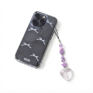 Avender Dream Heart & Star Beaded Phone Charm