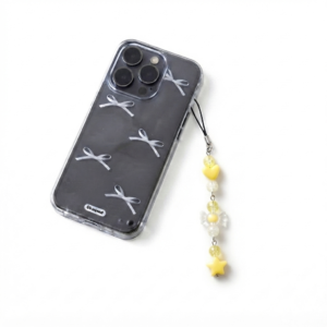 Lemon Drop Heart & Star Beaded Phone Charm